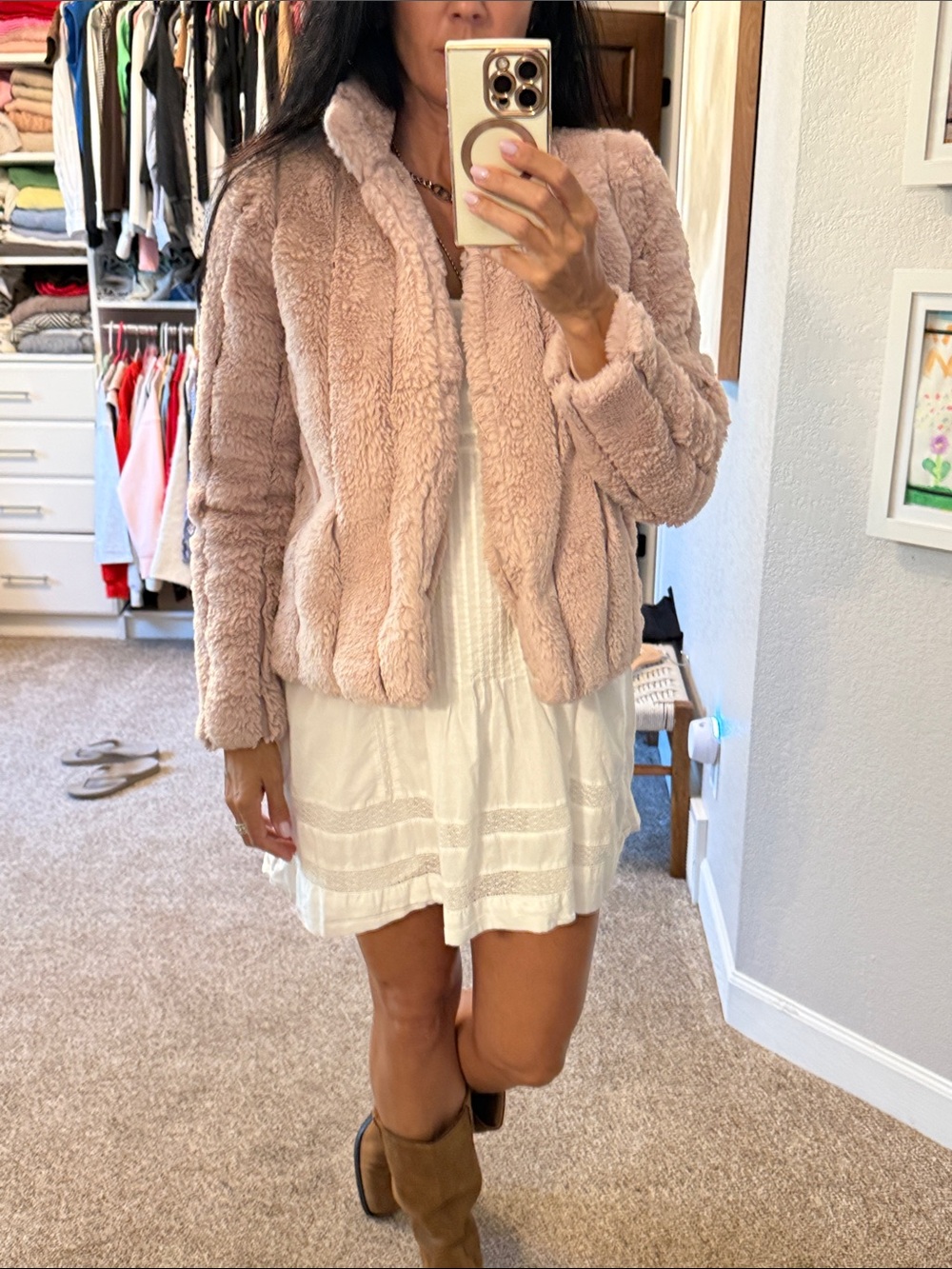 HYFVE Plush Teddy Jacket in Light Pink